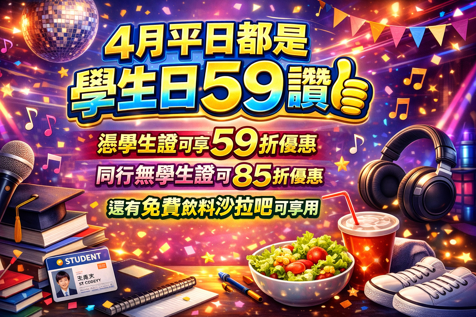 四月份 學生日優惠